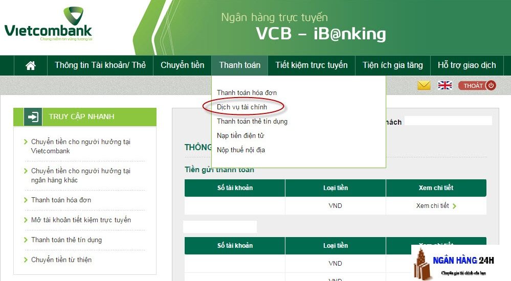 Hướng dẫn cách đăng ký mở tài khoản ngân hàng vietcombank Online