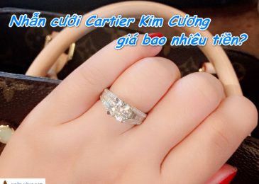 Nhẫn cưới Cartier kim cương, vàng 18k, 750, love chính hãng giá bao nhiêu tiền
