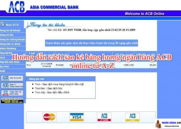Hướng dẫn cách sao kê bảng lương ngân hàng ACB online từ A-Z