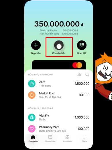 Cách chuyển tiền online trên app Liobank