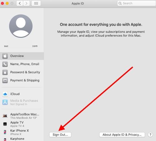 Cách đăng xuất iCloud trên Macbook Air