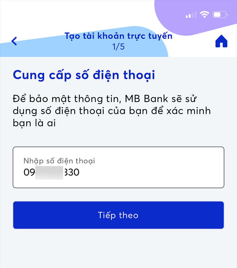 Cách mở tài khoản MB Bank online cho người 15 tuổi