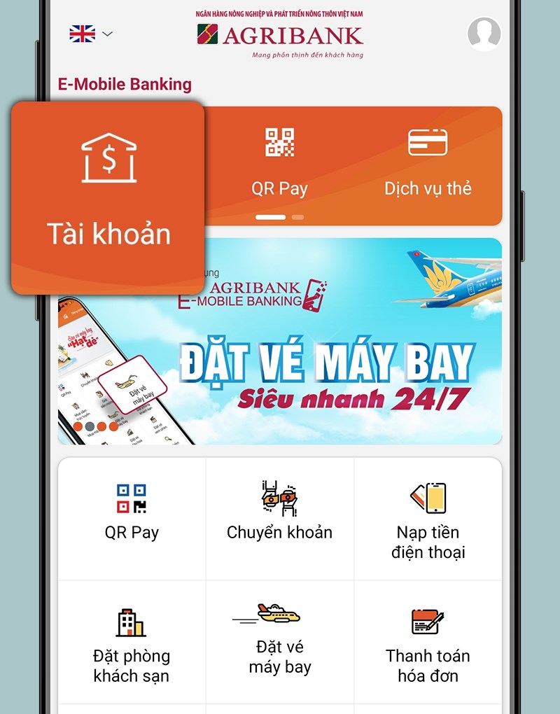 Kiểm tra bằng ứng dụng E-Mobile Banking 3