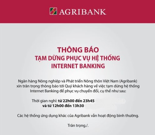 Các hình ảnh ngân hàng Agribank bảo trì mới nhất