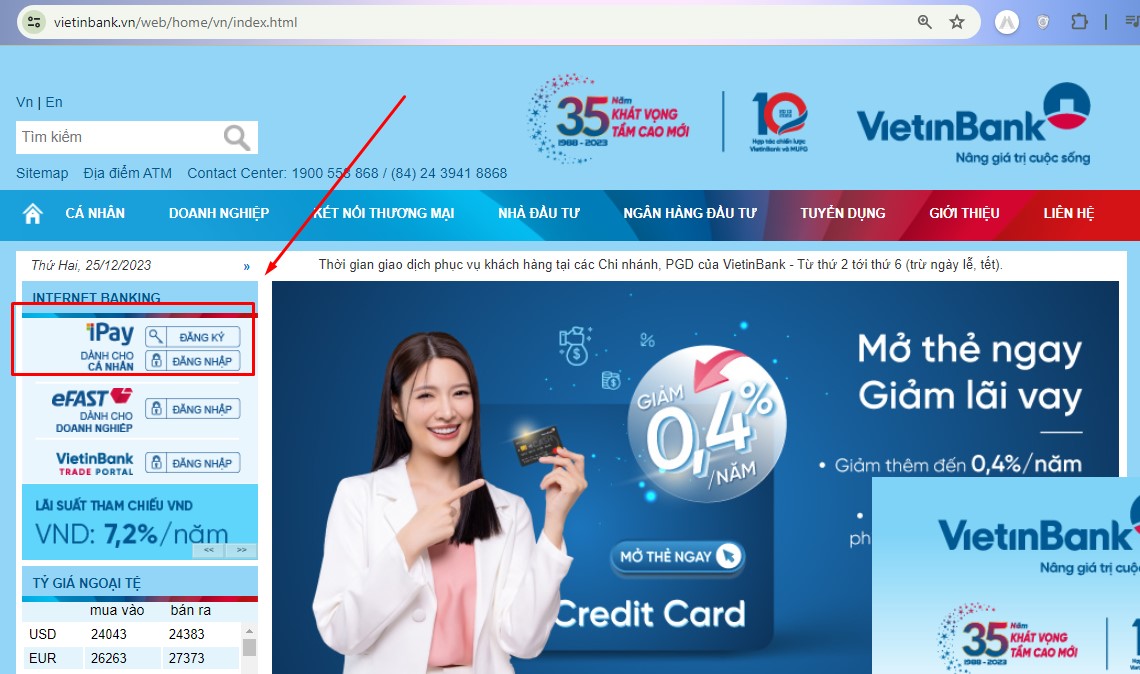 Cách tra cứu số dư tối thiểu Vietinbank trên Internet Banking