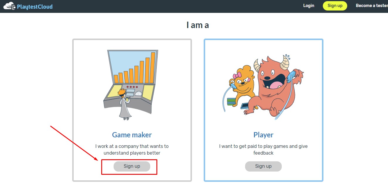 Hướng dẫn đăng ký và login Playtestcloud cho nhà phát hành game